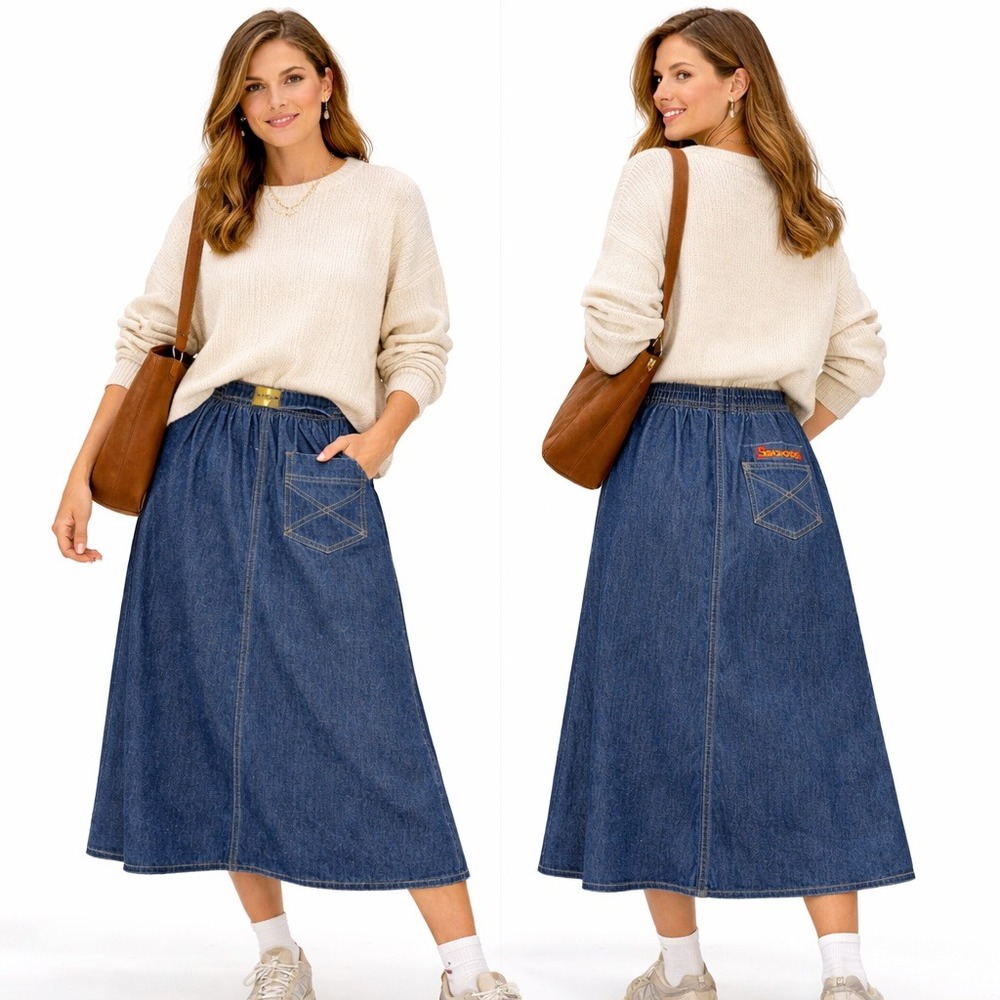 Vintage Women's Sasson Denim A-Line Carpenter‎ Pocket Heritage 90s Size 4